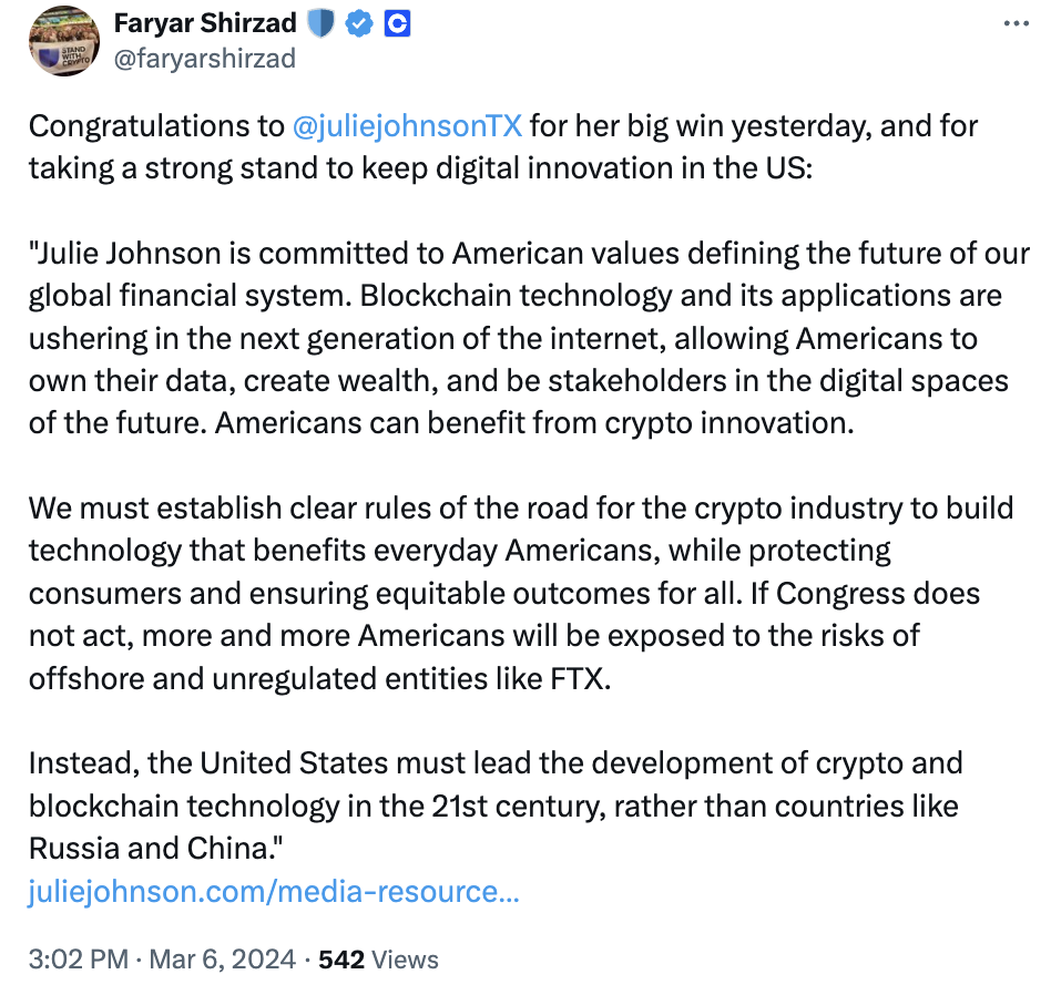 Pro-crypto Super PAC backs winners of Democratic primaries for House seats