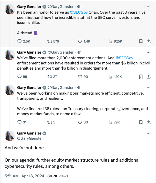 Gary Gensler’s resignation ‘troll’ post disappoints Crypto X