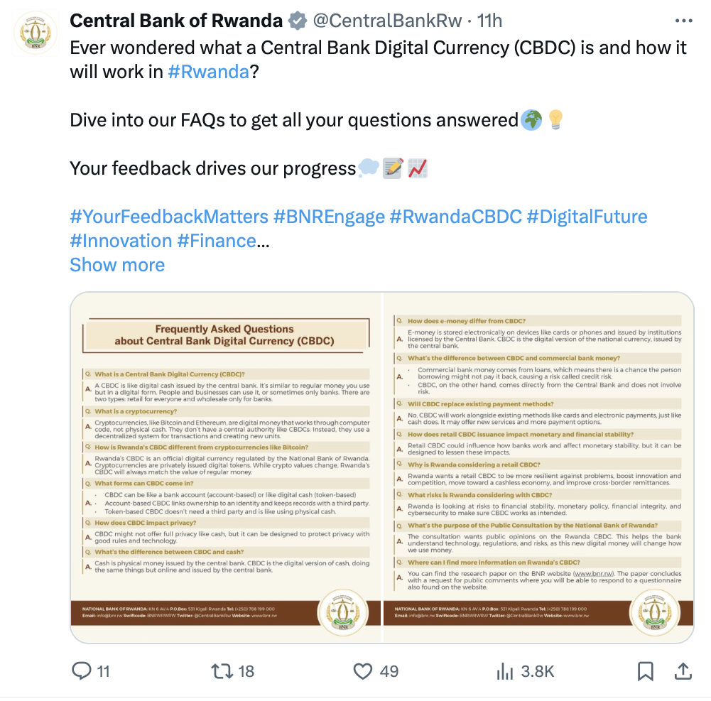 Rwandan central bank proceeds with ambitious retail CBDC project
