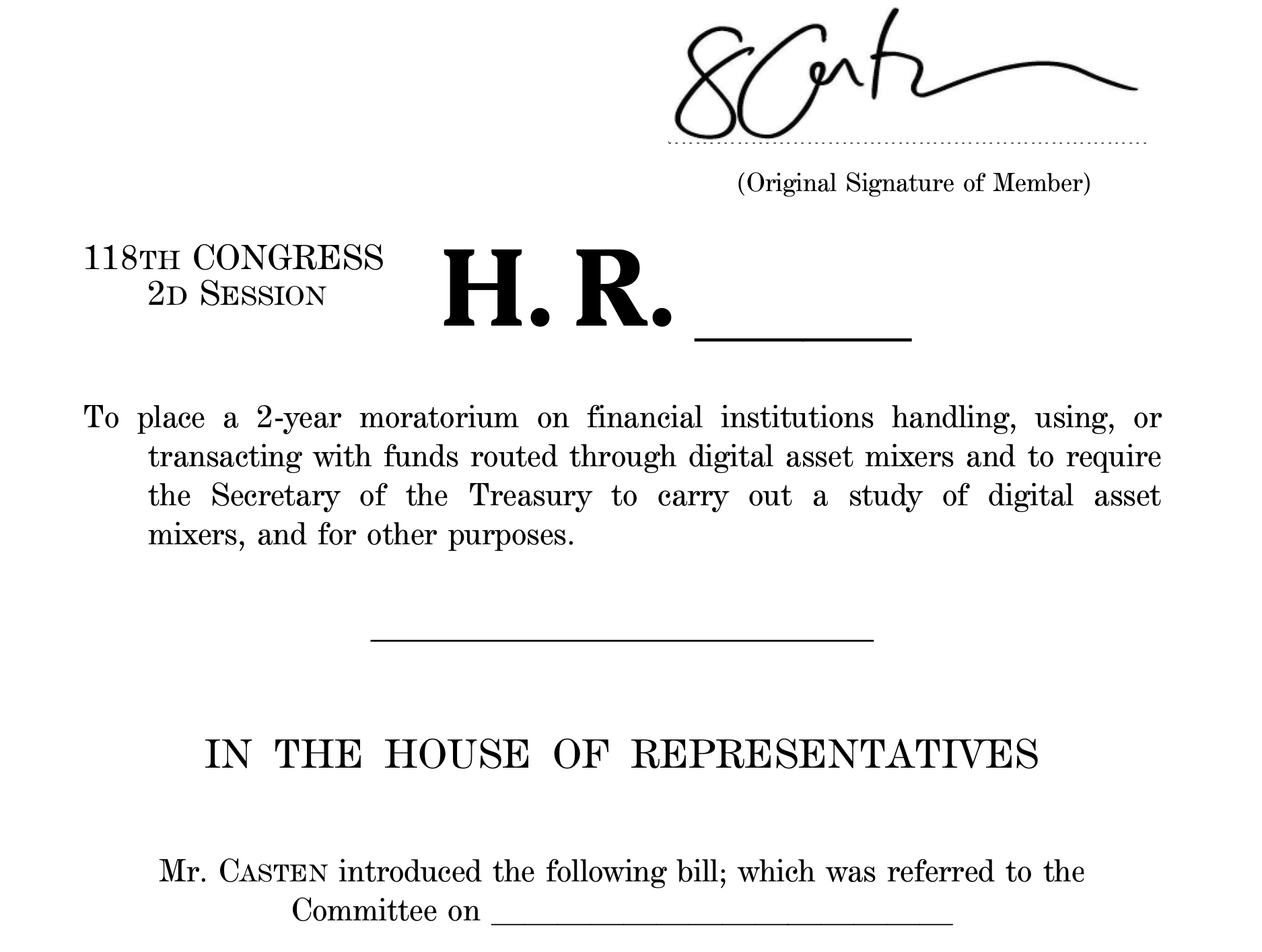 Proposed US Blockchain Integrity Act would ban crypto mixers for 2 years