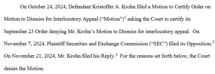Judge denies appeal from promotor accused in $18M crypto fraud case